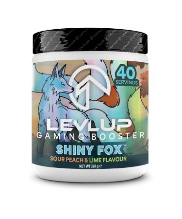 LevlUp Shiny Fox Gaming Booster Energy Focus and Concentration Drink Powder for Gamers with Taurine Caffeine L-Tyrosine and Vitamin B12 Peach and Lime Flavour 320 g 40 Servings
