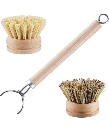 Dish Brush Dish Brush 1 Set Dish Scrub Brush Includes 1 Handle & 2 Replaceable Brush Head Kitchen Scrub Brush for Pot Sink Stove Dishes - Buy Online on GoSupps.com