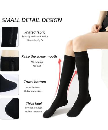 Premium MDRCG Zipper Compression Stockings - XL Compression Socks for Men & Women | Comfort & Support - Buy Online on GoSupps.com