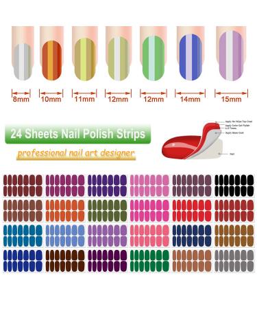 DANNEASY 24 Sheets Solid Color Nail Wraps - Self Adhesive Polish Strips for Women - Dark Color Series - Buy Online on GoSupps.com