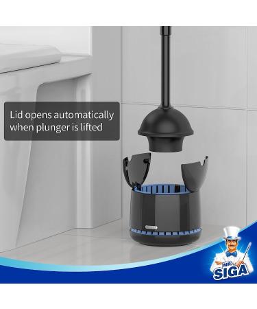 MR.SIGA Heavy Duty Toilet Plunger with Holder - Bathroom Cleaning Combo in Black - Buy Online on GoSupps.com