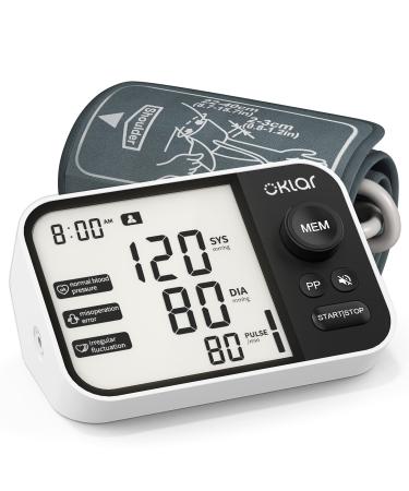 Blood Pressure Monitor Upper Arm BP Cuff Machine Automatic Blood Pressure Machine Kit with Cuff 8.7-16.5inch - 240 Sets Memory Includes Charging Cord Black-arm Type