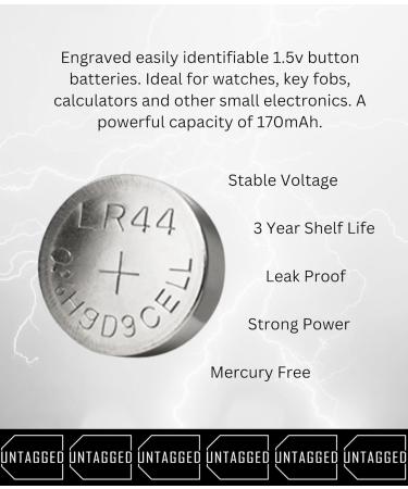 LR44 Battery Untagged AG13 357 303 A76 1.5V Button Coin Cell Batteries 10 Count - Buy Online on GoSupps.com