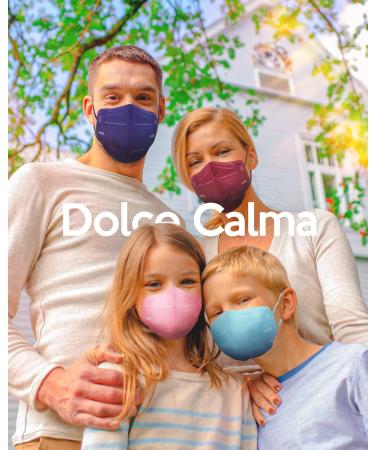 Dolce Calma KN95 Face Mask 25 Pack - Individually Wrapped, 5-Ply Multicolor Masks for Men and Women | Adjustable Nose Clip & Flexible Earloop - Buy Online on GoSupps.com