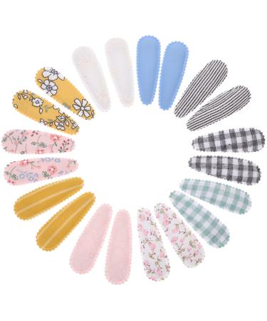 Lurrose Toddler Hair Clips Bangs Hair Clip 10 Pairs Small Hair Clips Snap Clips Flower Cotton Hair No Slip Fabric Hair Barrettes for Toddler Girls Women Toddler Hair Clips Bangs Hair Clip