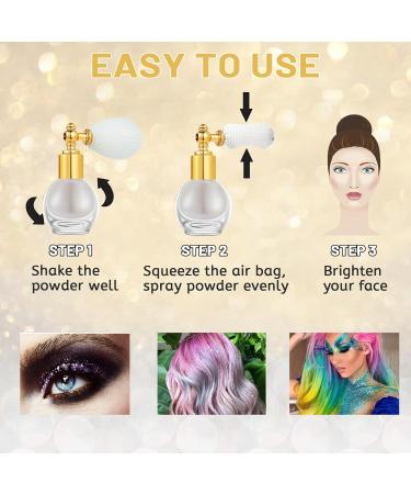 WishesMar White Shiny Body Glitter Spray: Waterproof Long-Lasting Holographic Glitter for Face, Skin, Hair, Clothing - Perfect for Parties, Festivals, Raves, Masquerades - Includes 2 Powder Replacements - Buy Online on GoSupps.com