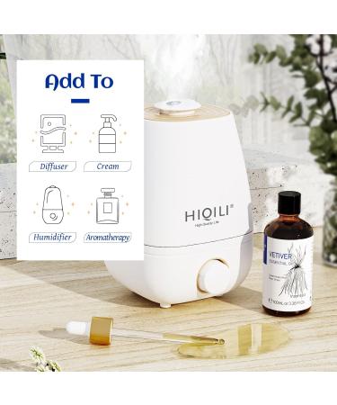 Hiqili 100ml Vetiver Essential Oil - 100% Pure Natural Aromatherapy Oil for Diffuser Skin and Relaxation - Buy Online on GoSupps.com