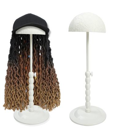 Wig Stand Wig Holder for 1 PCS Adjustable Height19.3 Inches Wig Holder for long Wigs, Sturdy Portable Wig Stand for Display, Non-Slip, Folding Portable Hat Head Stand Non-Slip Easy Assembly Stable (White) White-19.3 Inches…