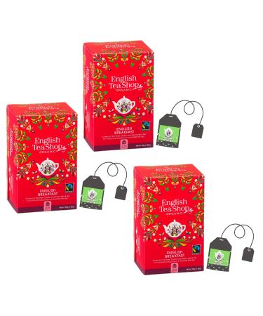 English Tea Shop English Tea Shop | Organic Black Tea English Breakfast | English Breakfast Tea Bags - 3 x 20 Tea Filters