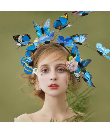 Bohue Butterfly Headbands Antenna Headband Butterfly Hairband Butterfly Fascinator Hat Hair Accessories for Woman Girls Kids (Blue) - Buy Online on GoSupps.com