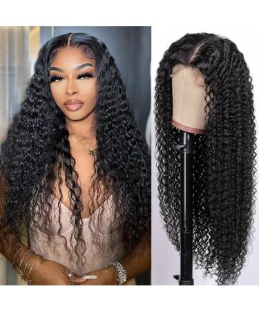 ALIPOP 5x5 Hd Transparent Lace Front Wigs Human Hair 180% Deep Wave Curly 5x5 Glueless Lace Wig Human Hair Wigs For Black Women 10A Brazilian Human Hair Wigs Pre Plucked With Baby Hair 20Inch 20 Inch Deep curly wig