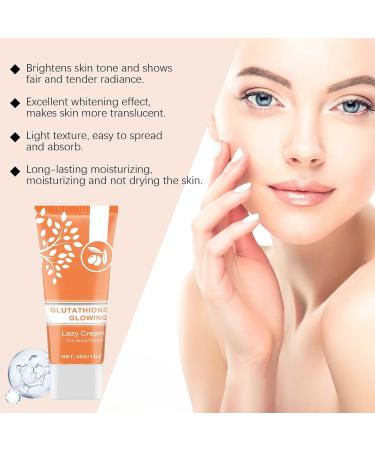 Lazy Cream Brightening Cream Whitening Face Cream Creme Eclaircissante Facial Creme Blanchissante Facial Lightening Face Cream Lotion Whitening Lazy Cream Orange Exfoliating Brightening Gel (2pc) - Buy Online on GoSupps.com
