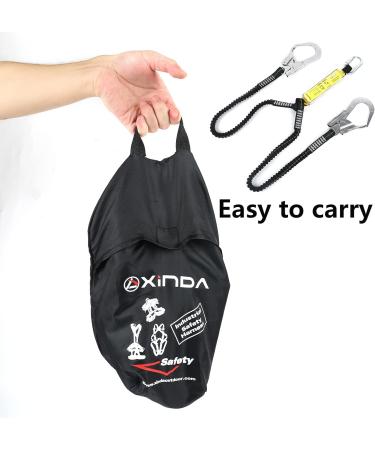 Buy Fall Protection Climbing Belt - Elastic Double Safety Line & Alloy Steel Carabiner for Tree Climbing & Mountaineering - Buy Online on GoSupps.com