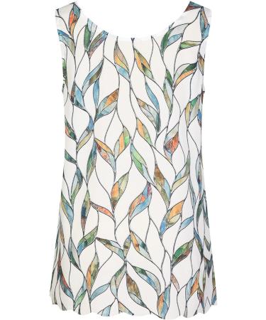 Buy Elegant Chiffon Round Neck Sleeveless Summer Tank Tops for Women - Casual & Comfortable Blouses in White XL - International Shipping Available - Buy Online on GoSupps.com