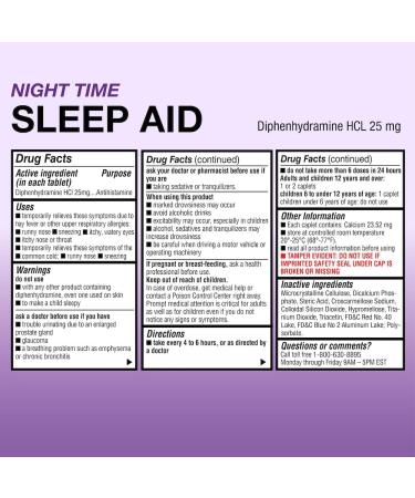 Puregen Labs Sleep Aid Caplets - 25mg Diphenhydramine HCl 220 Count | Non Habit-Forming Supports Deeper Sleep | Made in USA - Buy Online on GoSupps.com