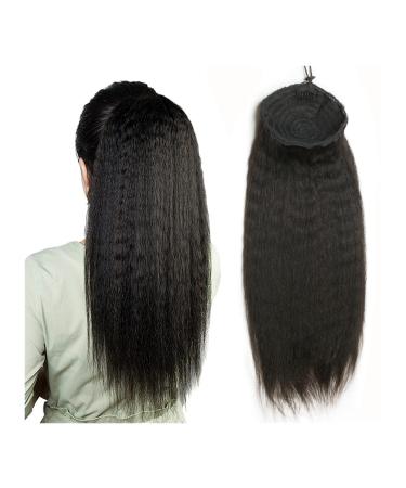 MINGDU Fake Hair Bun 12-26 Inch Black Shaggy Ponytail Wig Hair Clip with Drawstring Hair Comb Ponytail Hair Extensions for Black Women Hair Accessories (Color : Black Size : 14inches 100g) 14inches 100g Black