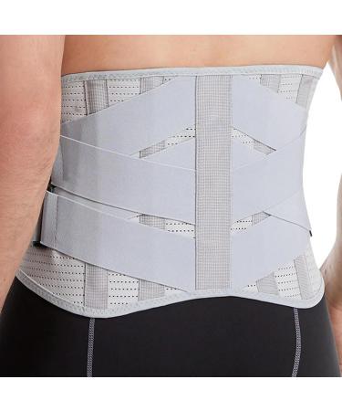 Low Back Pain Relief Belt Adjustable Lumbar Brace Scoliosis Fitness white L - Buy Online on GoSupps.com