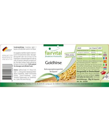 Fairvital | Golden Millet - with Pantothenic Acid & L-Cysteine - VEGAN - Highly dosed - 90 capsules - Buy Online on GoSupps.com