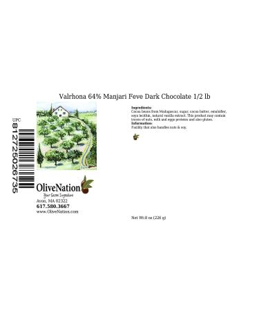 Valrhona 64% Manjari Dark Bitter Sweet Chocolate Feves - 1/2 lb | OliveNation - Buy Online on GoSupps.com