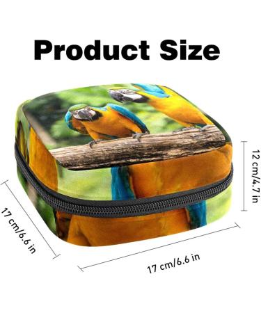 Menstrual Bag with Zipper for Women & Girls - Macaws & Parrots Design | International Shipping - Buy Online on GoSupps.com