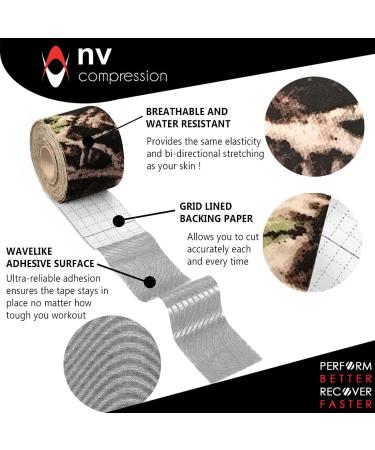 NV Compression Kinesiology Tape - 5m Roll for Muscle Support & Recovery (Bion Camo) - Buy Online on GoSupps.com