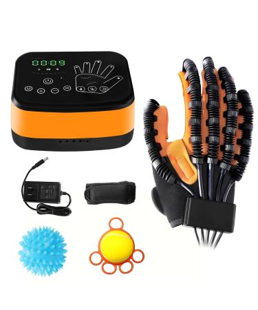 2024 New Upgrade Rechargeable Finger Strengthener Rehabilitation robot gloves | Hand Strengthening Devices | Hand Exercisers for Strength Automatic Hand Trainer Gloves with 2 Exercise Balls Right hand - L