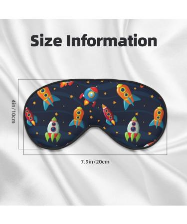 Spaceships and Stars Print Sleep Eye Mask - Soft Blindfold with Elastic Strap for Travel & Night Sleeping - Buy Online on GoSupps.com