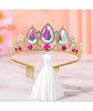Sibba Tiaras Crowns Glitter Headband Crystal Hairband Princess Head Band Beautiful Diamonds Queen Hair Accessories Fit Women Party Take Photos Decorations Birthday (Gold) - Buy Online on GoSupps.com