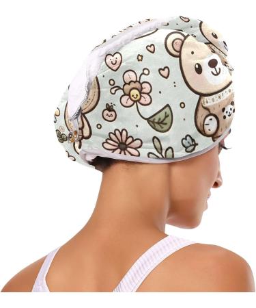Cute Teddy Bear Smile Hair Towel 2 Pack | Super Absorbent Quick Dry Hair Turbans for Women & Girls | Perfect Hair Drying Solution - Buy Online on GoSupps.com