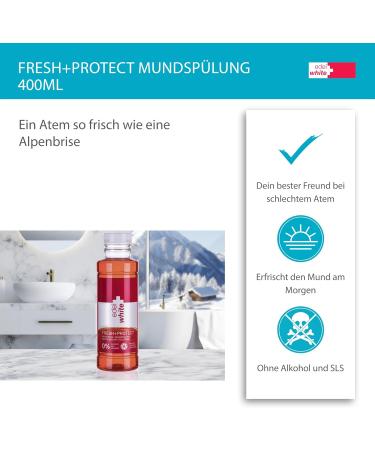Edel White FRESH Protect Mouthwash 400ml - Antibacterial Alcohol-Free Oral Care for Fresh Breath & Daily Dental Health - Buy Online on GoSupps.com