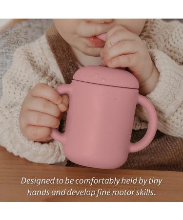 Mintlyfe Baby Trainer Cup - BPA-Free Silicone Sippy Cup with Anti-Drop Straw - 4 oz (Mauve) - Buy Online on GoSupps.com