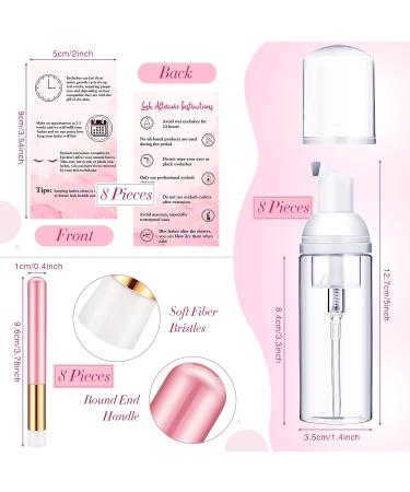 8-Piece Lash Shampoo Brushes Set with Eyelash Aftercare Bag and Disposable Mascara Brushes - Extension Aftercare Kit with Foam Pump Bottle and Instructions Cards - Drawstring Bag EVA Included - Buy Online on GoSupps.com