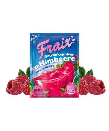 FRAIX Pack of 50 Raspberry Powder Drinks (50 x 100 g) - Instant Fruit Powder with Raspberry Flavour - Perfect Fruit Powder for On the Go