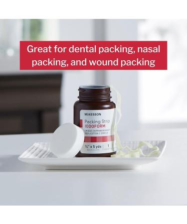 Mckesson Sterile Iodoform Cotton Packing Strip - 1/4 x 5 yds (12 Count) - Buy Online on GoSupps.com