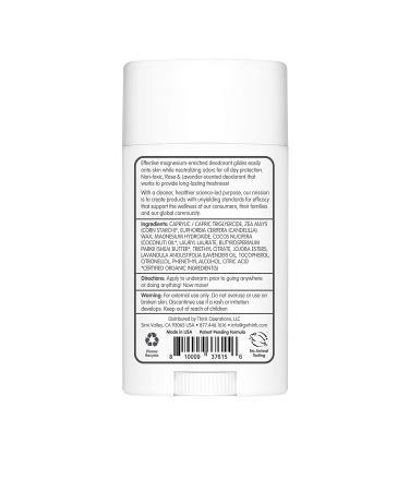 Think Magnesium Deodorant - Rose & Lavender 2.65 oz | Natural, Aluminum-Free, Long-Lasting Freshness - Buy Online on GoSupps.com