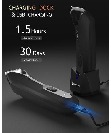 Men's Body Hair Trimmer with LED Light | Waterproof Electric Groin Hair Trimmer for Men | Includes 3 Guard Combs and Charging Dock - Buy Online on GoSupps.com