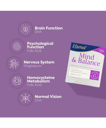 Efamol Mind & Balance Supplement | DHA & EPA for Brain Function | 30 Capsules - Buy Online on GoSupps.com