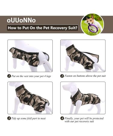 Ouuonno Healing Suits for Dogs | XXL Camouflage | Surgical Relaxation for Abdominal Wounds & Skin Diseases | Cone E-Neck Band Alternatives - Buy Online on GoSupps.com