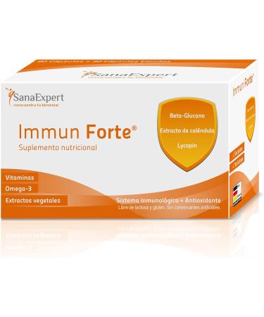 Immun Forte - Vitamin Complex & Minerals for Immune Support | Omega-3 Beta-Glucan Lycopene & Lutein - 90 Capsules - Sanaexpert - Buy Online on GoSupps.com
