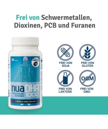  Nua Nua Biological NuaDHA 1000 Omega-3 DHA 1000 mg Purified Fish Oil Triglyceride Form IFOS Certified 30 Capsules - Buy Online on GoSupps.com
