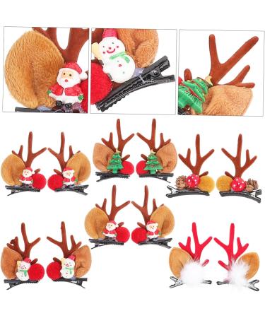 DOITOOL 6 Pairs Christmas Hair Clips Deer Hair Barrette Antlers Hair Clip Santa Hair Clip Mini Mushroom Deer Antlers Hairpins Christmas Hair Barrettes Child Polyester Accessories - Buy Online on GoSupps.com