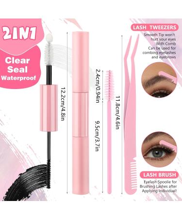 Eyelash Extension Kit - 240PCS Individual Clusters 10-16mm with Adhesive Tweezers & Combs - Perfect for Self Use (30D & 40D Mix - Buy Online on GoSupps.com