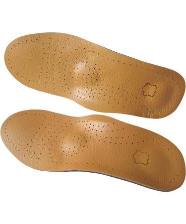 Men's Thin Leather Insoles for Flat Feet & Plantar Fasciitis - Arch Support Replacement Soles in Yellow - Size 10.5-11 M US - Buy Online on GoSupps.com