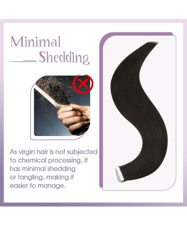 Fshine Real Hair Tape In Extensions - 60cm Dark Brown Seamless Remy Hair - 10 Pieces Virgin Human Hair #2 - Buy Online on GoSupps.com