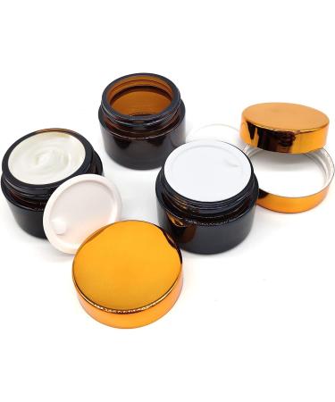 WINSDL Empty Cream Box - 30ml Amber Jars Set (6 Pieces) for Cosmetics Creams and Ointments - Brown Glass Storage - Buy Online on GoSupps.com