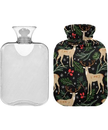 Christmas Deer Hot Water Bottle - 1L Pain Relief & Sore Muscle Heat Bag for Injuries | International Shipping - Buy Online on GoSupps.com