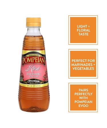 Pompeian Gourmet Balsamic Ros Vinegar - 16 Fl Oz - Ideal for Salad Dressings, Marinades, and Drizzling on Vegetables - Gluten-Free - Buy Online on GoSupps.com