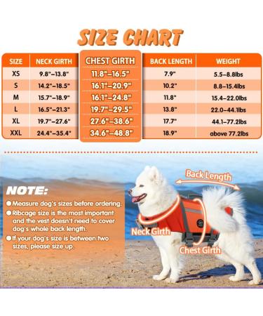 Emust Waterproof Dog Life Jacket - Comfortable Pet Vest for Boats Rafting & Canoeing - Medium Size with Rescue Handle & Leash D-Ring (Orange) - Buy Online on GoSupps.com