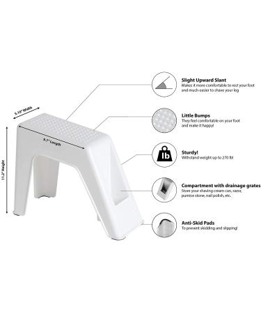 Demi's Home Shower Foot Rest for Pedicures - White Footrest (Supplies Not Included) - Buy Online on GoSupps.com