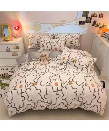 Cute Bear Fluffy Comforter Covers Girls Bedding Sets Soft Plush Blanket Dorm Decor Teen Full Queen Size Bed Soft (B 180X220CM) - Buy Online on GoSupps.com